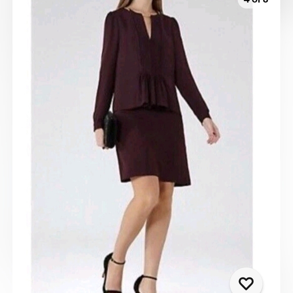 NWT REISS Dress Burgandy Cocktail Dress Daze Chain Detail Party Size 8 - Picture 2 of 16